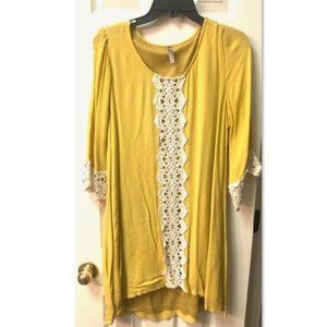 Yellow Lace Swing Dress